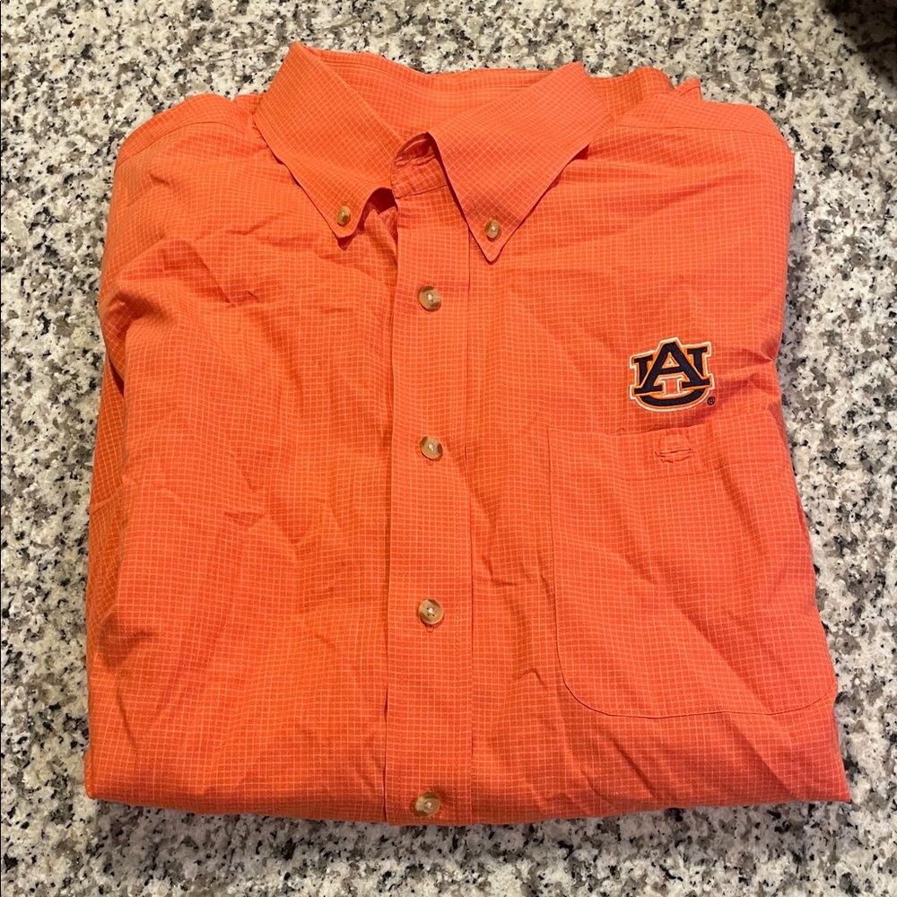 Men's Auburn Orange Button-Down Shirt